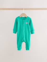 Pink/Blue Checkerboard Two Way Zip Baby Sleepsuits 3 Pack (0mths-3yrs) - Image 8 of 14