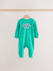 Pink/Blue Checkerboard Two Way Zip Baby Sleepsuits 3 Pack (0mths-3yrs) - Image 9 of 14