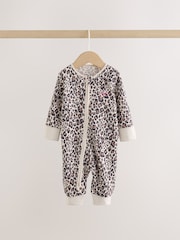 Pink Animal Print Two Way Zip Baby Sleepsuit 3 Pack (0mths-3yrs) - Image 2 of 11