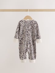 Pink Animal Print Two Way Zip Baby Sleepsuit 3 Pack (0mths-3yrs) - Image 6 of 11