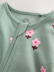 Orange Floral Baby Sleepsuits 4 Pack (0mths-3yrs) - Image 9 of 14