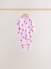 Purple/Pink Two Way Zip Baby Sleepsuits 5 Pack (0-2yrs) - Image 4 of 14