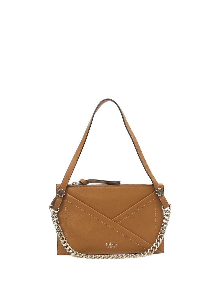 The Handbag Clinic Mulberry Brown M Zipped Pouch Shoulder Bag - Image 1 of 7