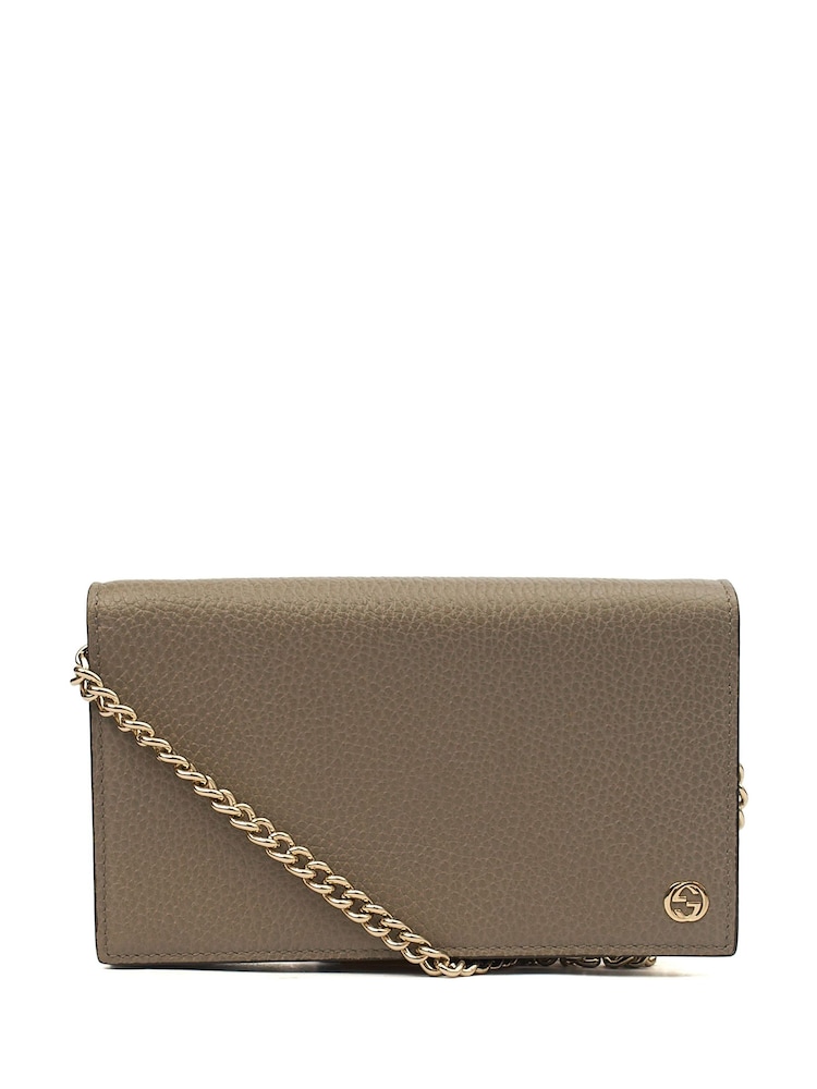 The Handbag Clinic Grey Gucci Dollar Interlocking GG On Chain Cross-Body Wallet - Image 1 of 7 The Handbag Clinic Grey Gucci Dollar Interlocking GG On Chain Cross-Body Wallet - Image 1 of 7