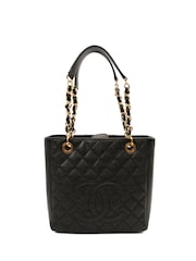 The Handbag Clinic Black Chanel Petite Shopping Tote Bag - Image 1 of 7