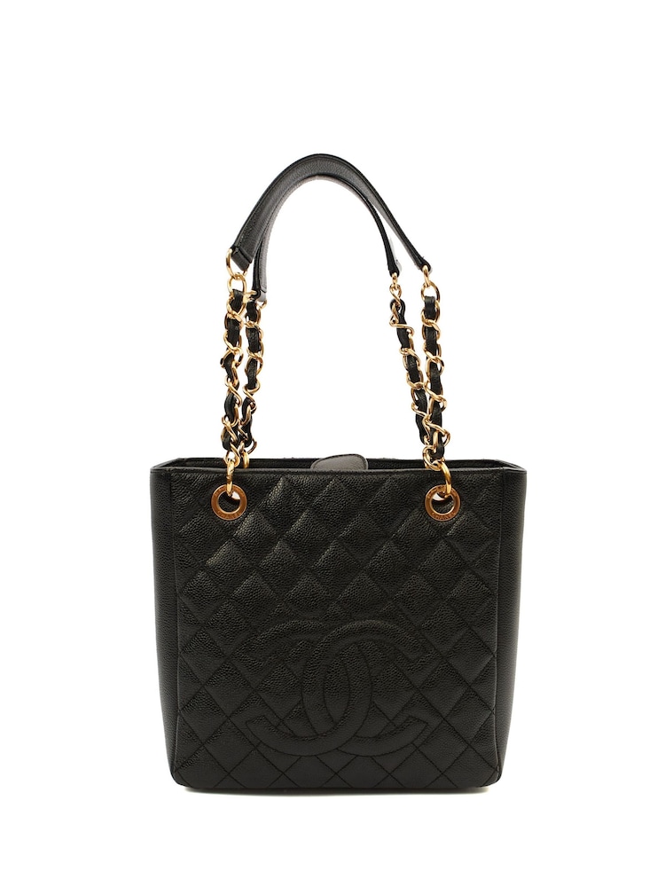 The Handbag Clinic Black Chanel Petite Shopping Tote Bag - Image 1 of 7 The Handbag Clinic Black Chanel Petite Shopping Tote Bag - Image 1 of 7