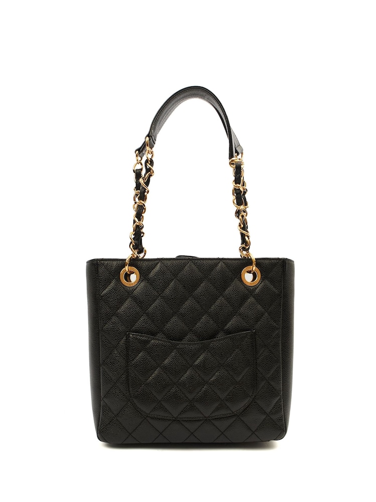 The Handbag Clinic Black Chanel Petite Shopping Tote Bag - Image 2 of 7 The Handbag Clinic Black Chanel Petite Shopping Tote Bag - Image 2 of 7