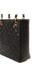 The Handbag Clinic Black Chanel Petite Shopping Tote Bag - Image 6 of 7
