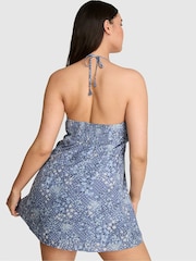 Victoria's Secret Pink Dusty Iris Blue Print Halter Mini Dress - Image 2 of 2
