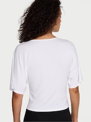 Victoria's Secret White Drapey Knit Ruched T-shirt - Image 2 of 2