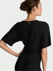 Victoria's Secret Black Drapey Knit Ruched T-shirt - Image 2 of 2