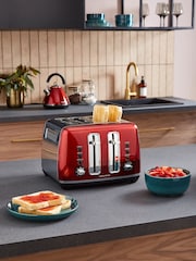 Morphy Richards Red Accents 4 Slice Toaster - Image 1 of 6