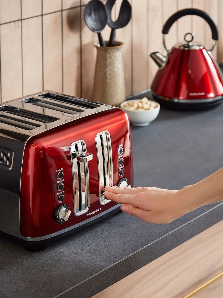 Morphy Richards Red Accents 4 Slice Toaster - Image 2 of 6