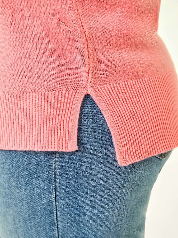 Roman Pink Plain Soft Crew Neck Jumper - Image 5 of 5 Roman Pink Plain Soft Crew Neck Jumper - Image 5 of 5