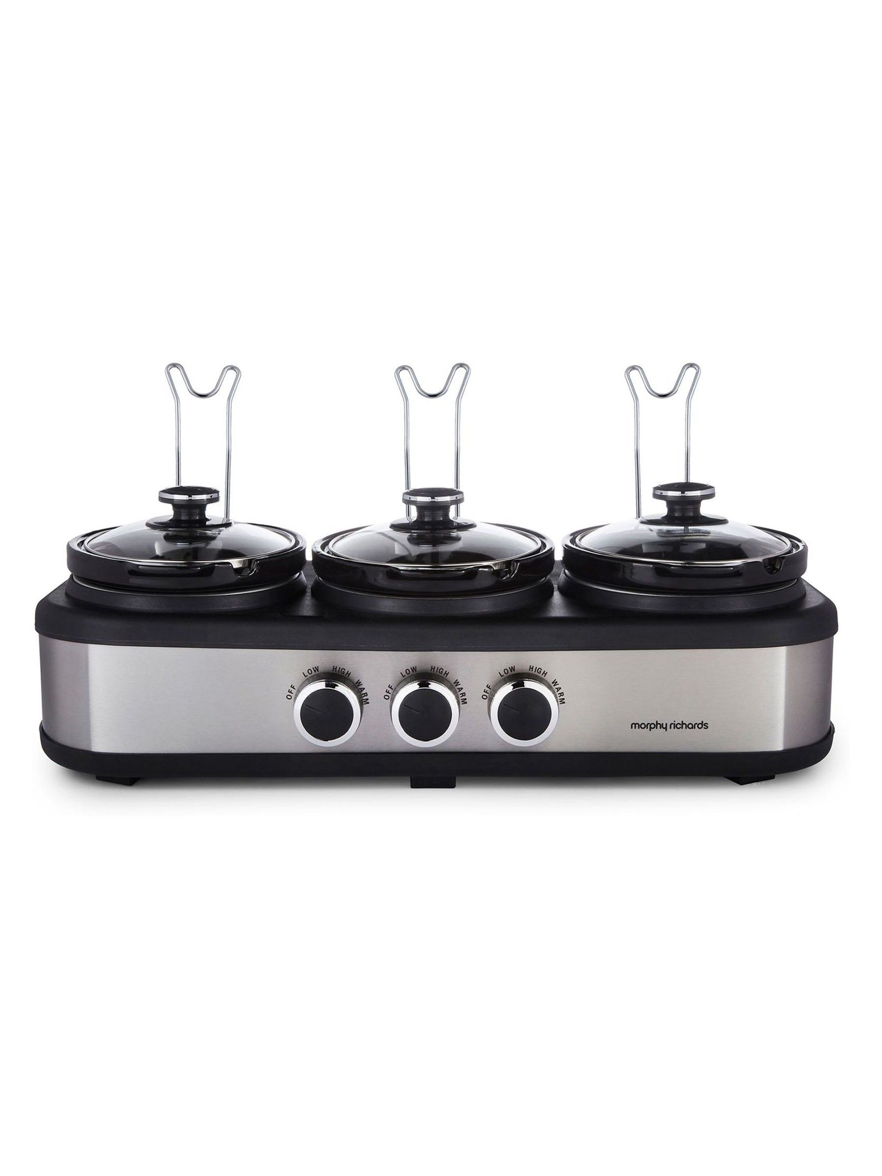Morphy Richards Unisex Silver 3.9L Trioserve Three Pot Slow Cooker In | : Medium - Image 5