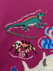 Joules Boys' Finlay Purple Long Sleeve Applique Graphic T-Shirt - Image 3 of 4