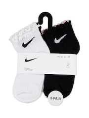 Nike White Nhg Lettuce Welt Ankle Socks 6 Pack - Image 3 of 3