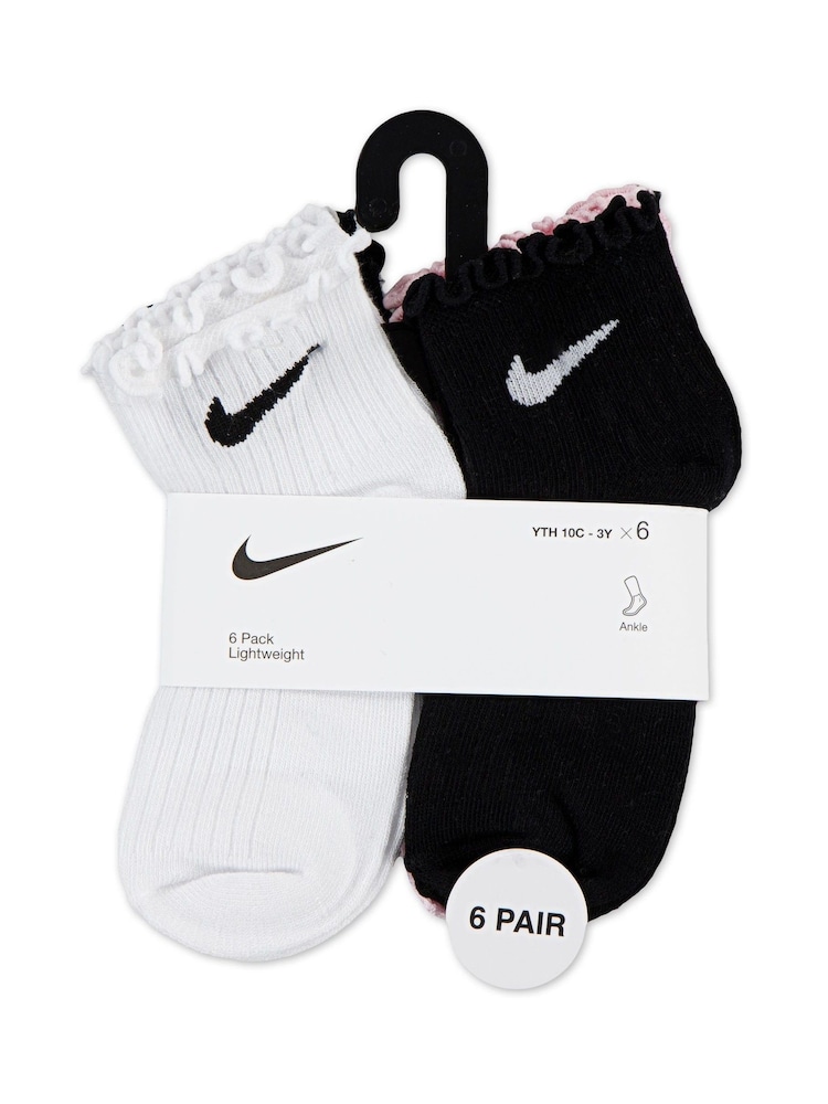 Nike White Nhg Lettuce Welt Ankle Socks 6 Pack - Image 3 of 3