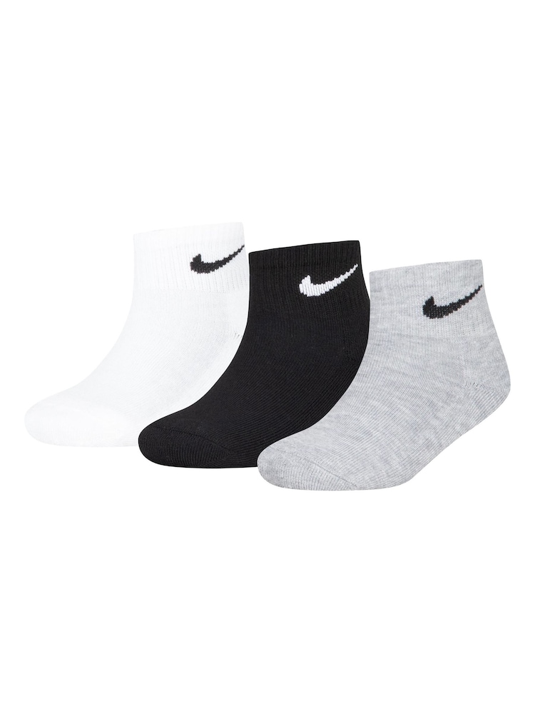 Nike Grey NHN Nike Basic Pack Quarter Socks 3 Pack - Image 1 of 9