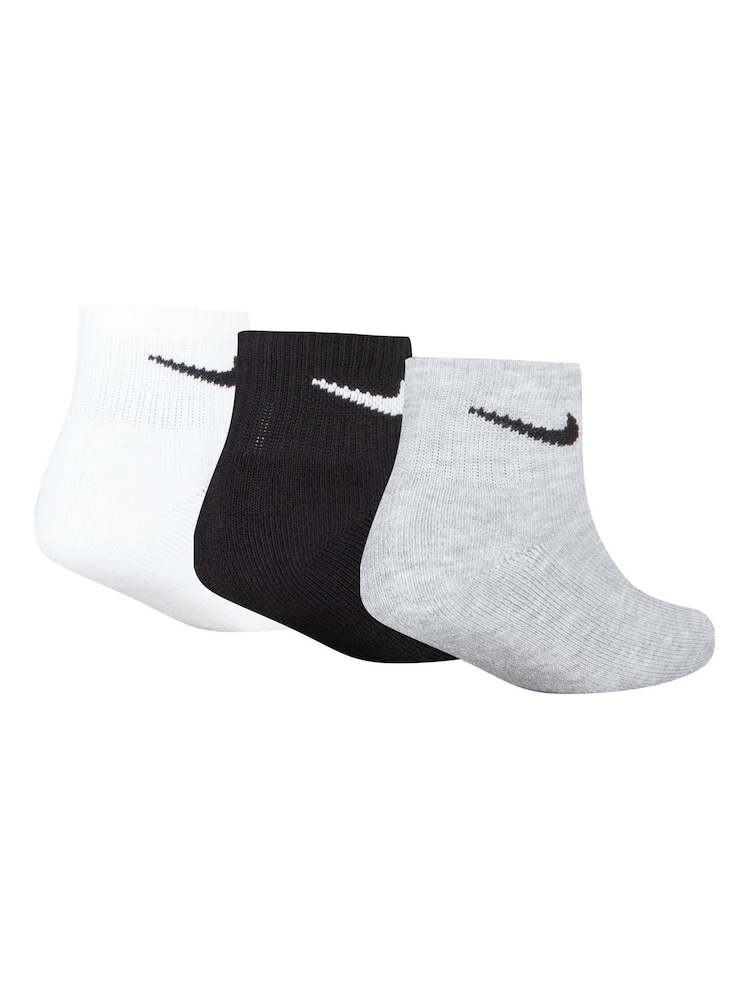 Nike Grey NHN Nike Basic Pack Quarter Socks 3 Pack - Image 2 of 9
