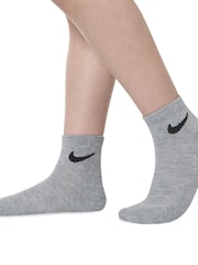 Nike Grey NHN Nike Basic Pack Quarter Socks 3 Pack - Image 3 of 9