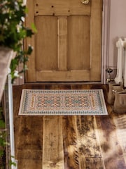 FatFace Blue Tile Print Washable Doormat - Image 1 of 3