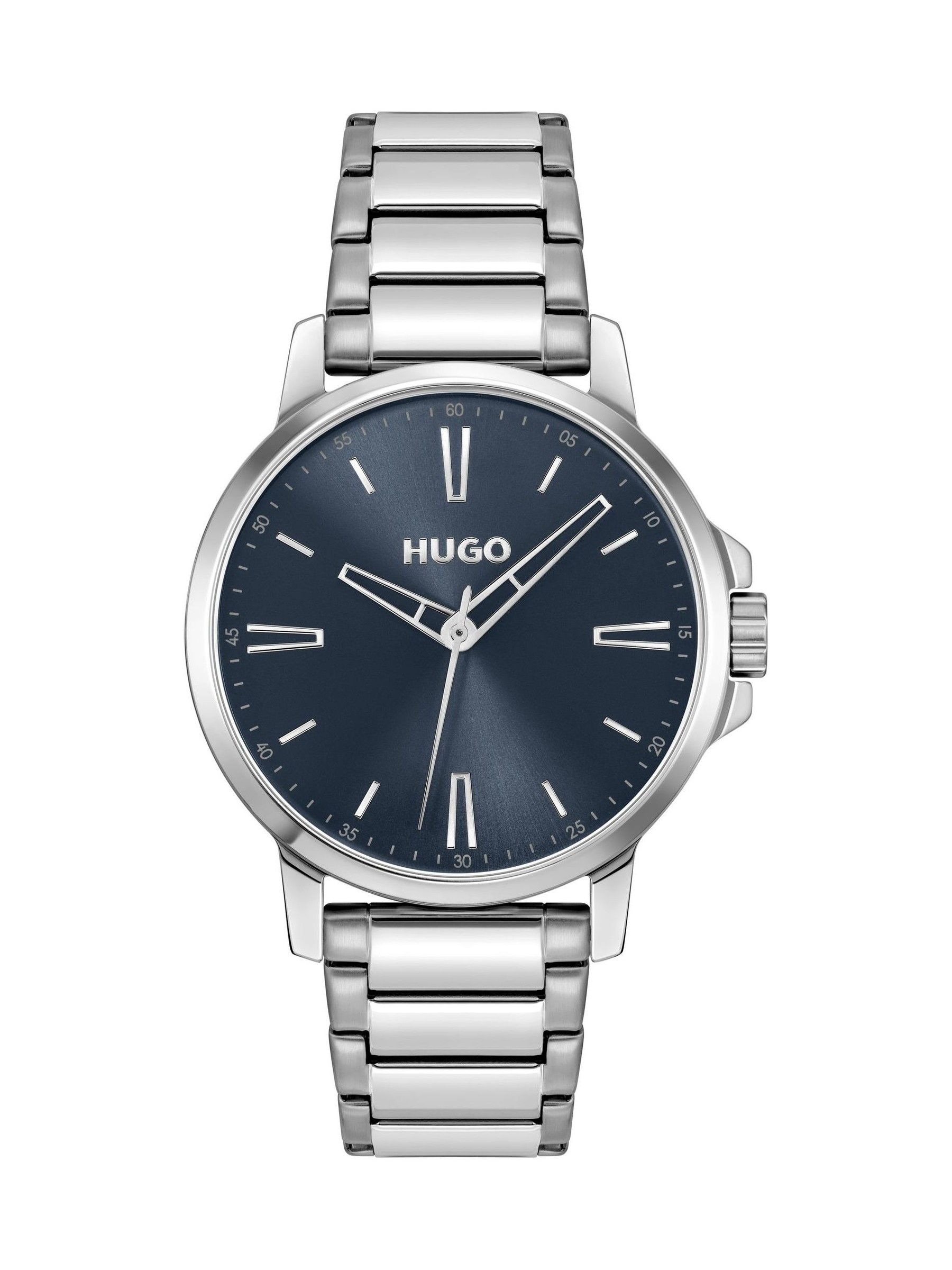 Hugo Men's Silver Gents #Smooth Stainless Steel Bracelet Watch With Green Dial in Size 11, Sports Direct - Image 3