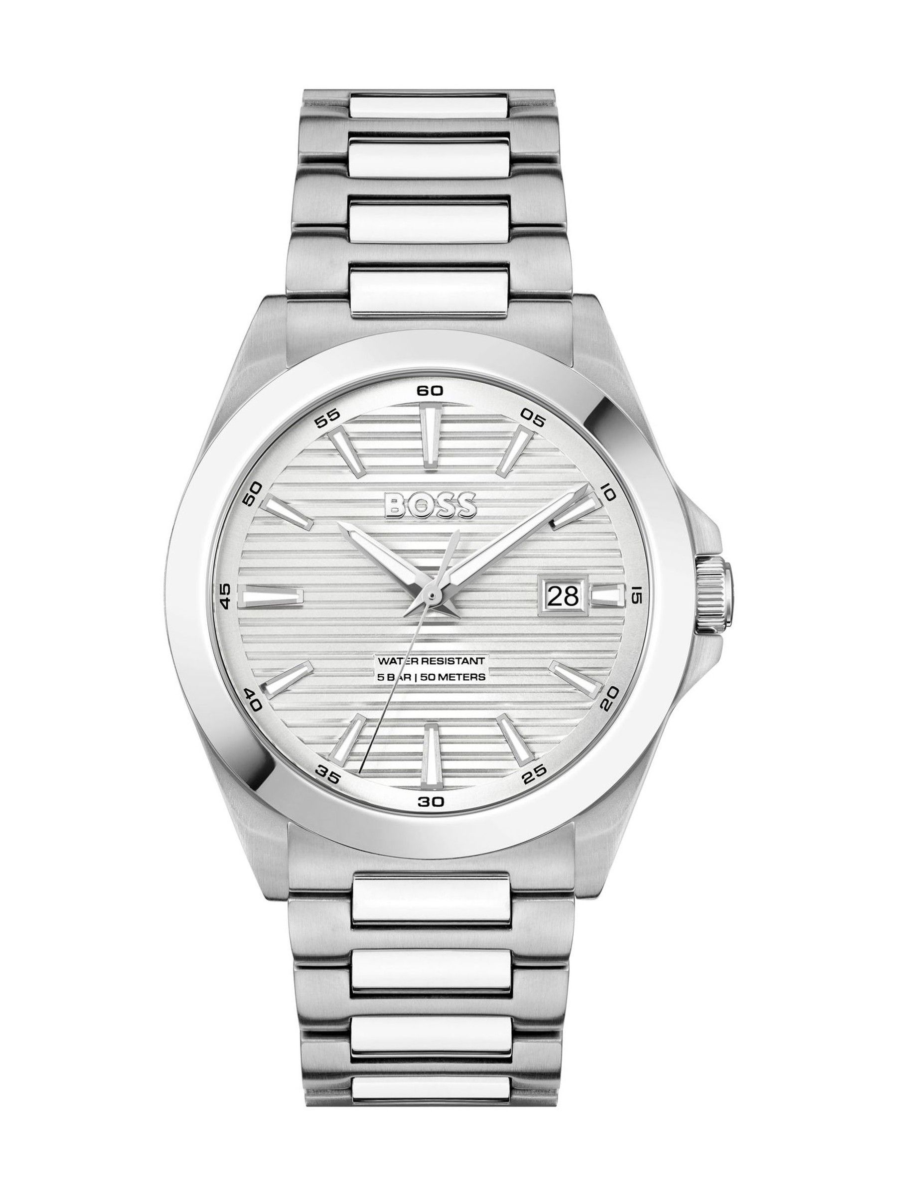 Boss Men's White Strike Stainless Steel Bracelet Watch - Image 3