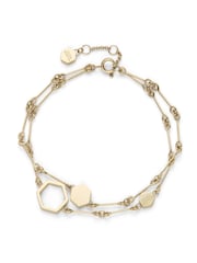 Olivia Burton Gold Tone Honeycomb Classic Light IP Double Layered Bracelet - Image 1 of 6