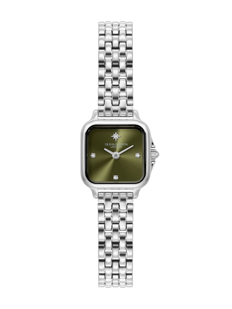 Olivia Burton Silver Tone 20mm Mini Grosvenor Stainless Steel Watch - Image 1 of 7
