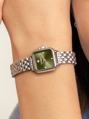 Olivia Burton Silver Tone 20mm Mini Grosvenor Stainless Steel Watch - Image 5 of 7