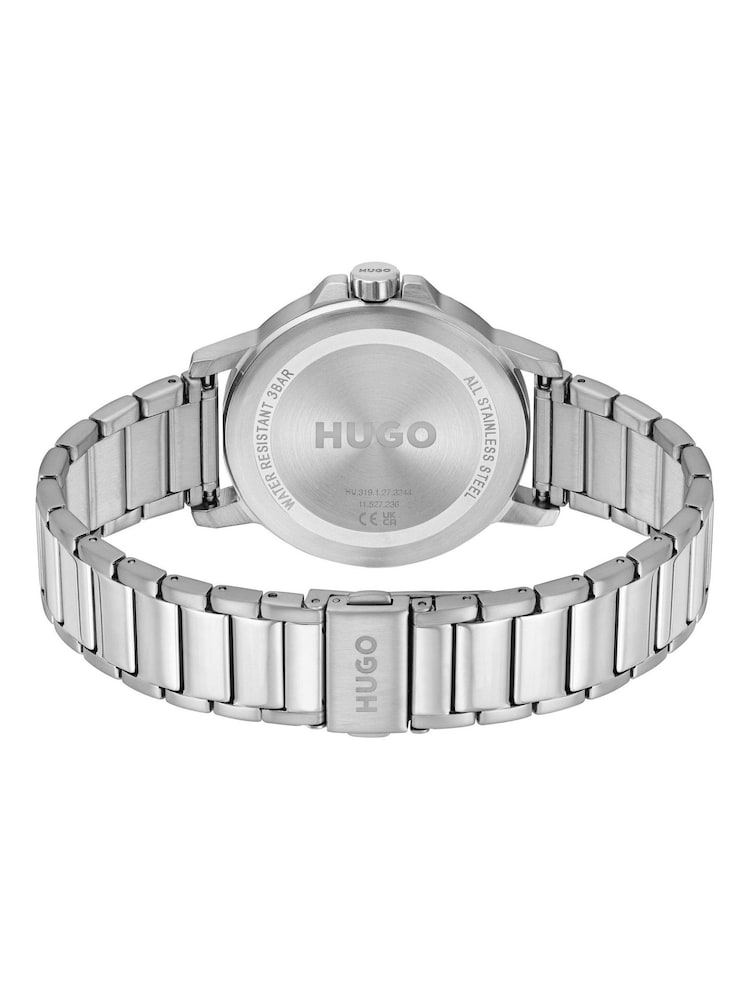 HUGO Green Gents Smooth Stainless Steel Bracelet Watch With Green Dial - Image 3 of 3