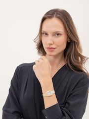 BOSS Light Gold Tone Ladies Mae Petite Soft Square IP Bracelet Watch - Image 1 of 2