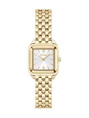 BOSS Light Gold Tone Ladies Mae Petite Soft Square IP Bracelet Watch - Image 4 of 8
