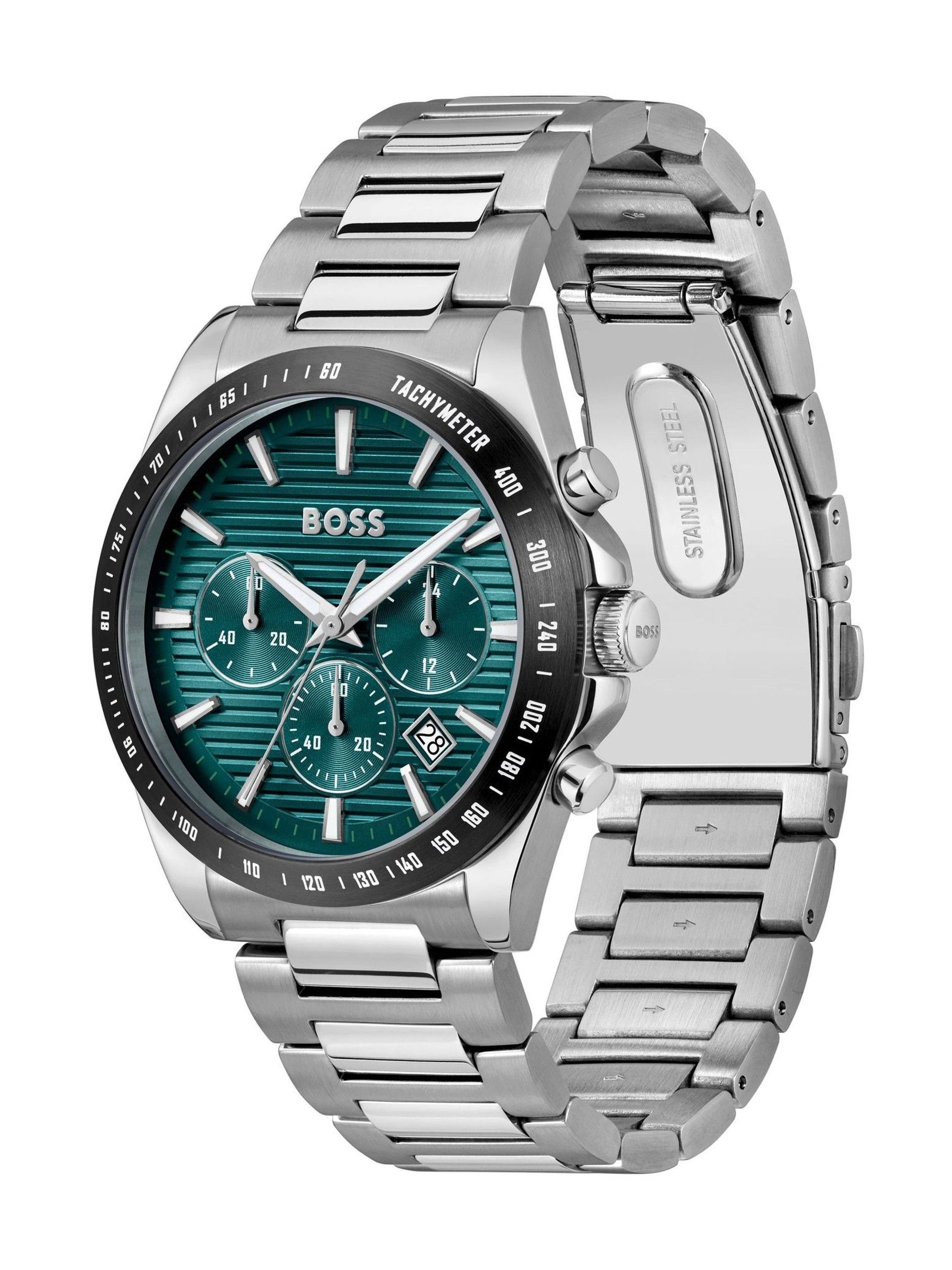 Boss Silver Teal Strike Chronograph Watch - Image 5
