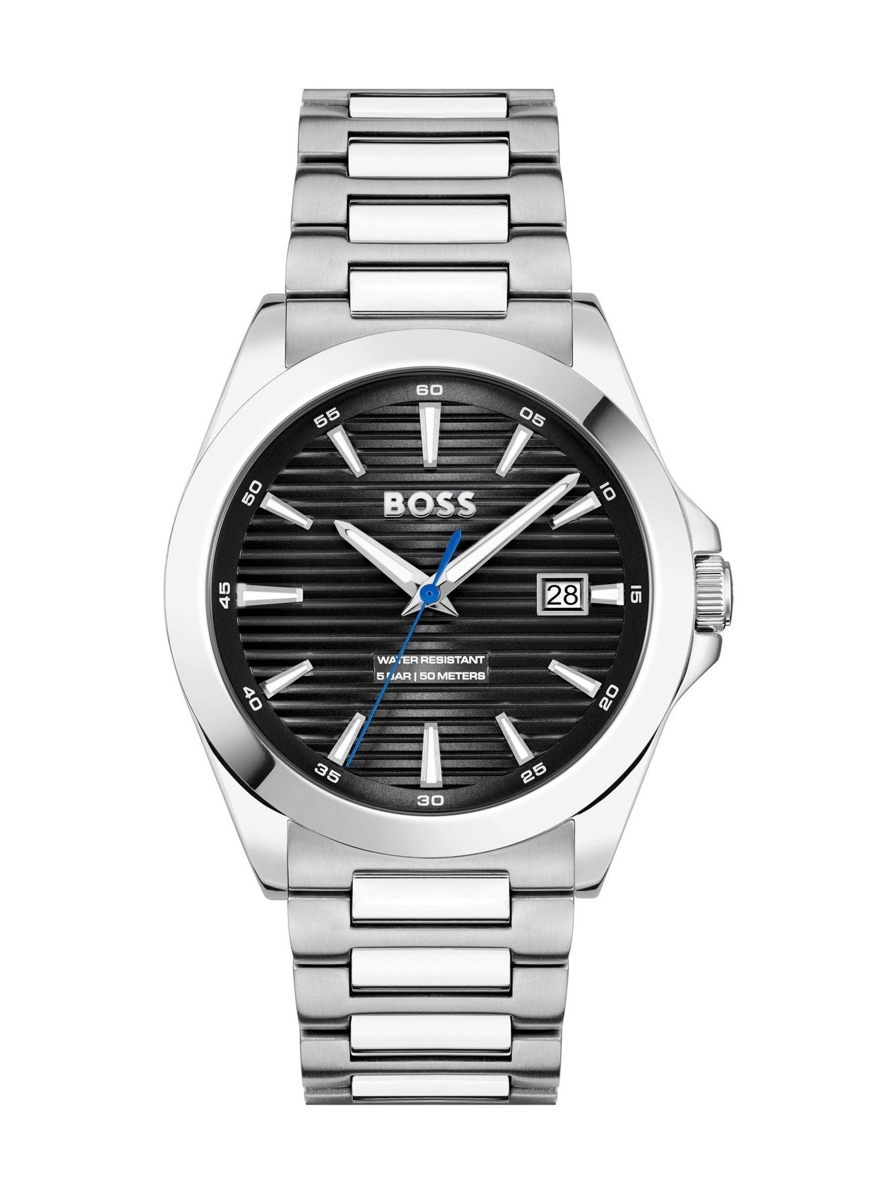 BOSS Three Hand Quartz Movement Watch for Men Strike Collection with Silver Stainless Steel Bracelet - 1514170 - Image 5