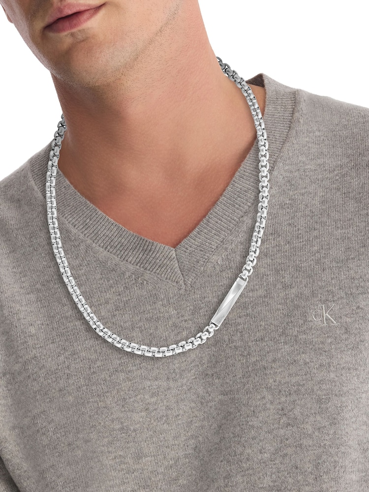 Calvin Klein Silver Tone Men's Stainless Steel Necklace - Image 4 of 4