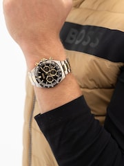 BOSS Gold Tone Hero Bi Colour Bracelet Watch - Image 6 of 7