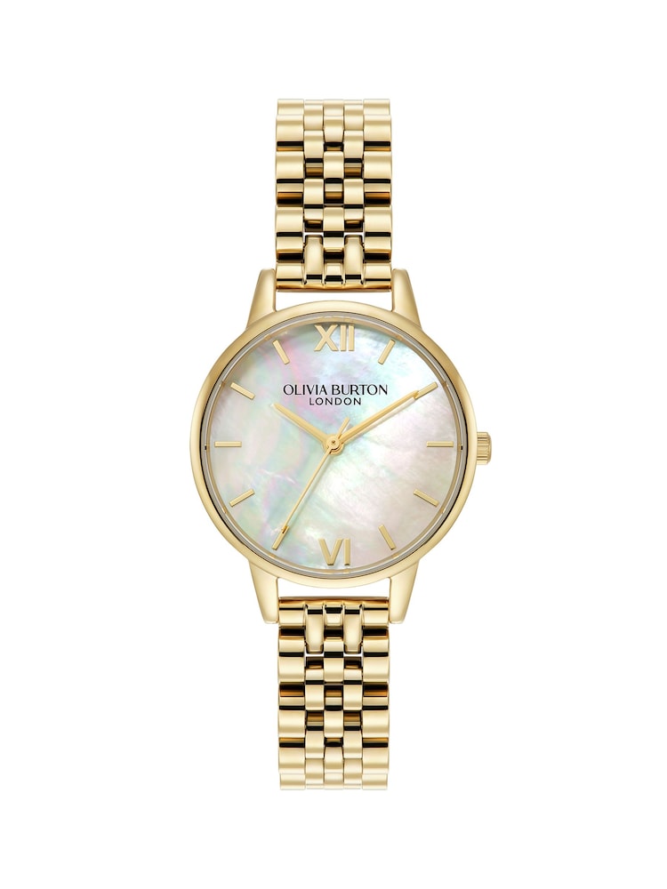 Olivia Burton Gold Tone 30mm Mother of Pearl Bracelet Watch - Image 1 of 6
