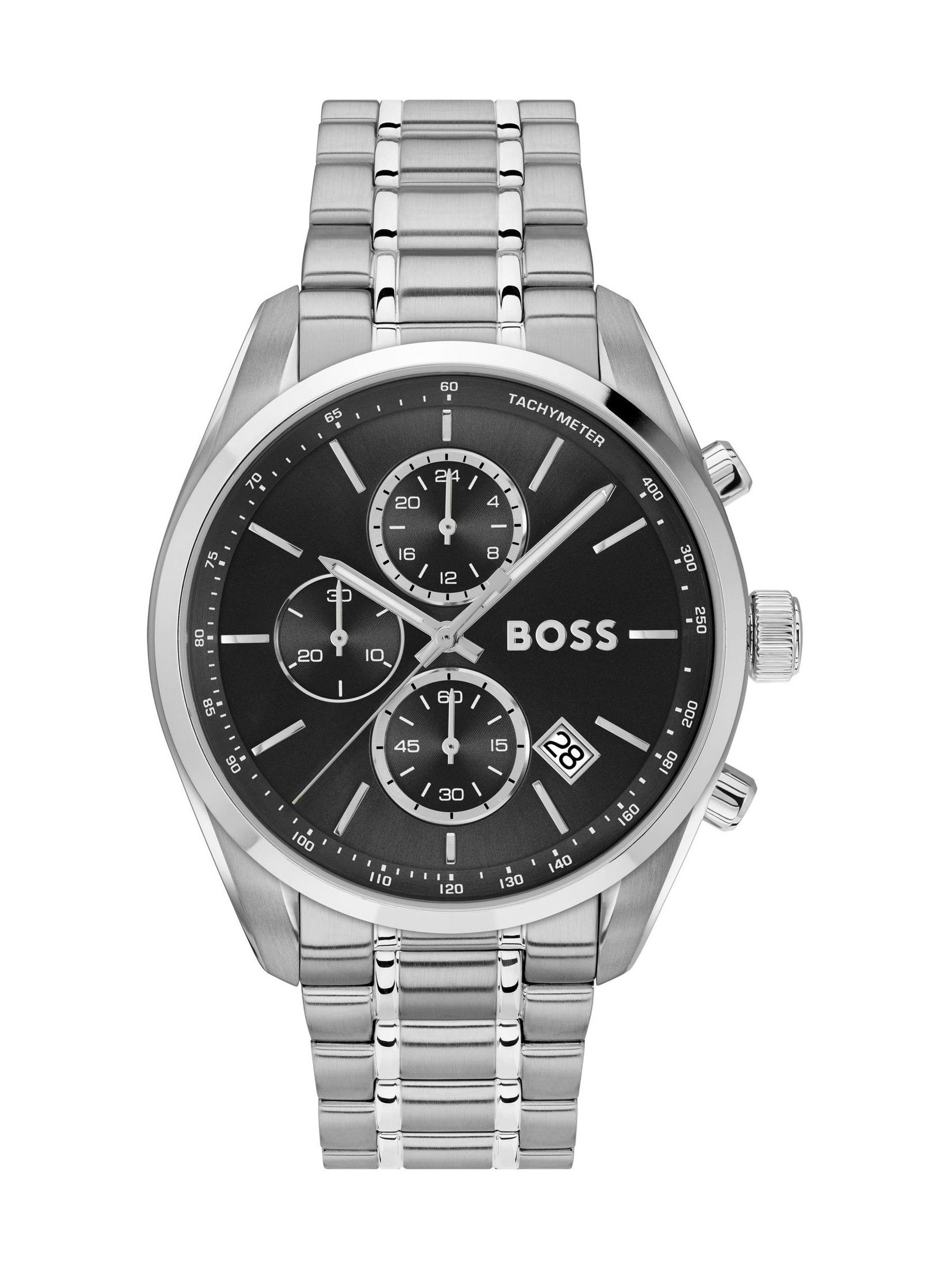 Boss Silver Black Grand Prix 44 Watch - Image 5