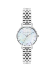 Olivia Burton Silver Tone 30mm Mother of Pearl Stainless Steel Bracelet Watch - Image 1 of 7