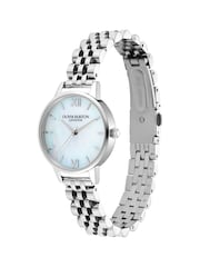 Olivia Burton Silver Tone 30mm Mother of Pearl Stainless Steel Bracelet Watch - Image 3 of 7