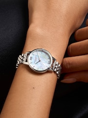 Olivia Burton Silver Tone 30mm Mother of Pearl Stainless Steel Bracelet Watch - Image 6 of 7