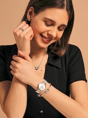 Olivia Burton Silver Tone 30mm Mother of Pearl Stainless Steel Bracelet Watch - Image 7 of 7