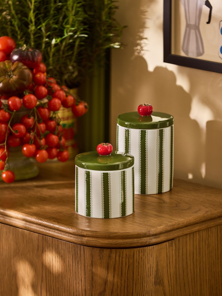 Lia Gold x Next Set of 2 Ceramic Tomato Storage Jars - Imagen 2 de 5 Lia Gold x Next Set of 2 Ceramic Tomato Storage Jars - Imagen 2 de 5