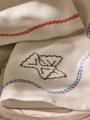 Lia Gold x Next Set of 4 White Embroidered Napkins - Image 4 of 5