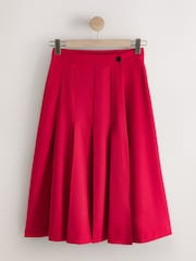 Rot - Plissierter Midirock - Bild 1 von 3