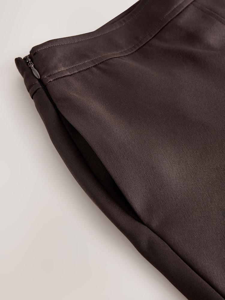 Chocolate Brown Satin Pleated Midi Kilt - Image 8 of 8 Chocolate Brown Satin Pleated Midi Kilt - Image 8 of 8