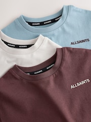 smALLSAINTS Multi Logo Crew Relaxed Younger 3 Pack T-Shirts - Image 4 of 7