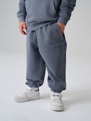 smALLSAINTS Textured Mid Blue Block Logo Washed Pullover Hoodie and Joggers Set - Image 3 of 15